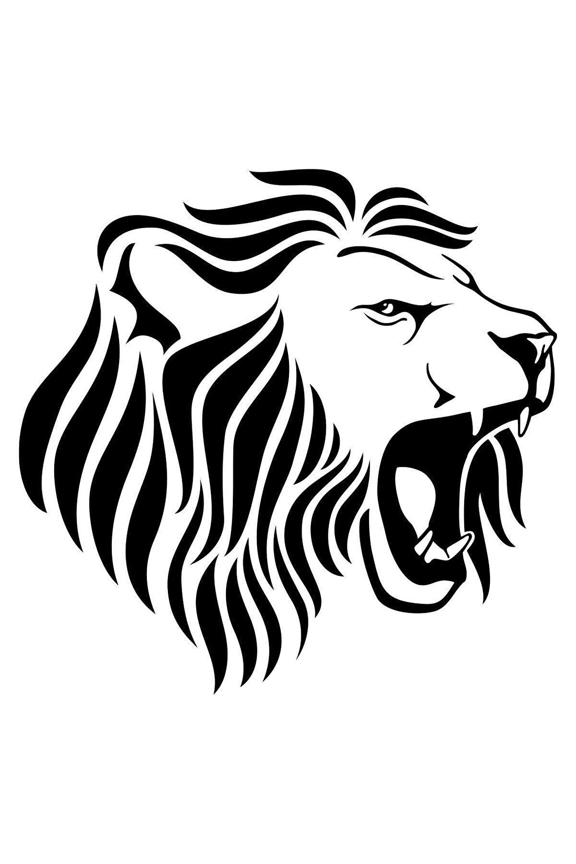 Aslan Kafası Oto Motor Laptop Duvar Folyo Sticker 100 X 90 Cm
