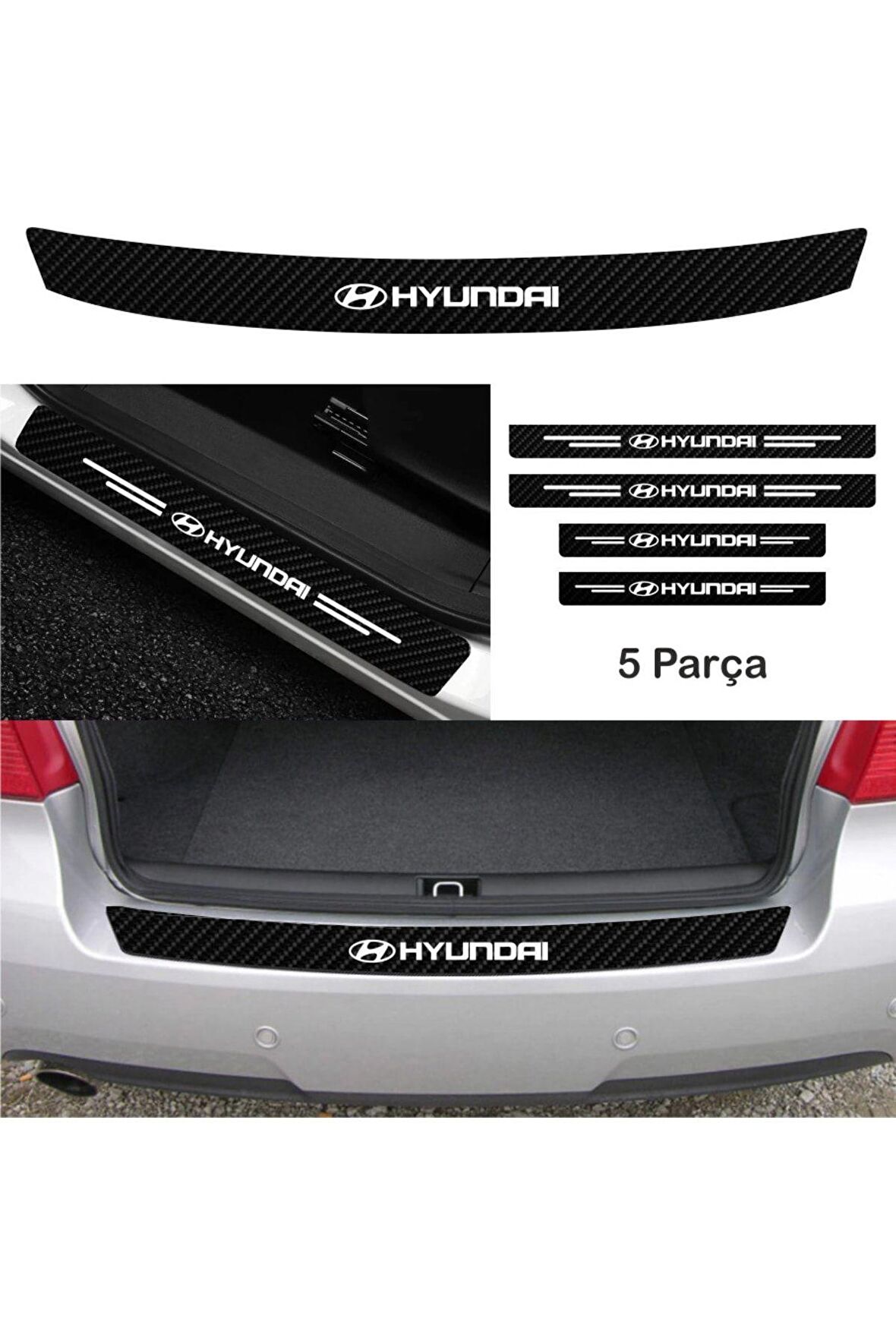 Özel Tasarım Hyundai Accent Bağaj Ve Kapı Eşiği Karbon Sticker (set)
