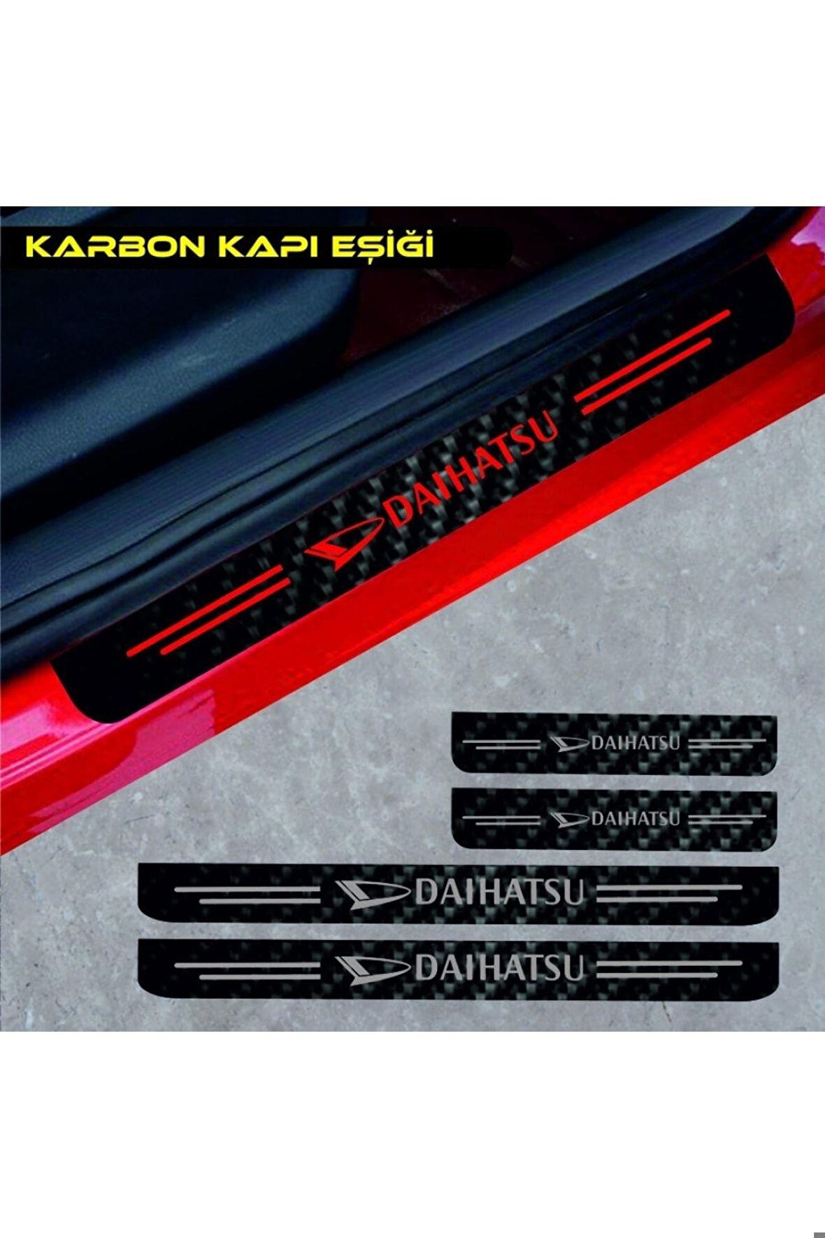 Özel Tasarım Daihatsu Materia Karbon Kapı Eşiği Oto Sticker 4 Adet