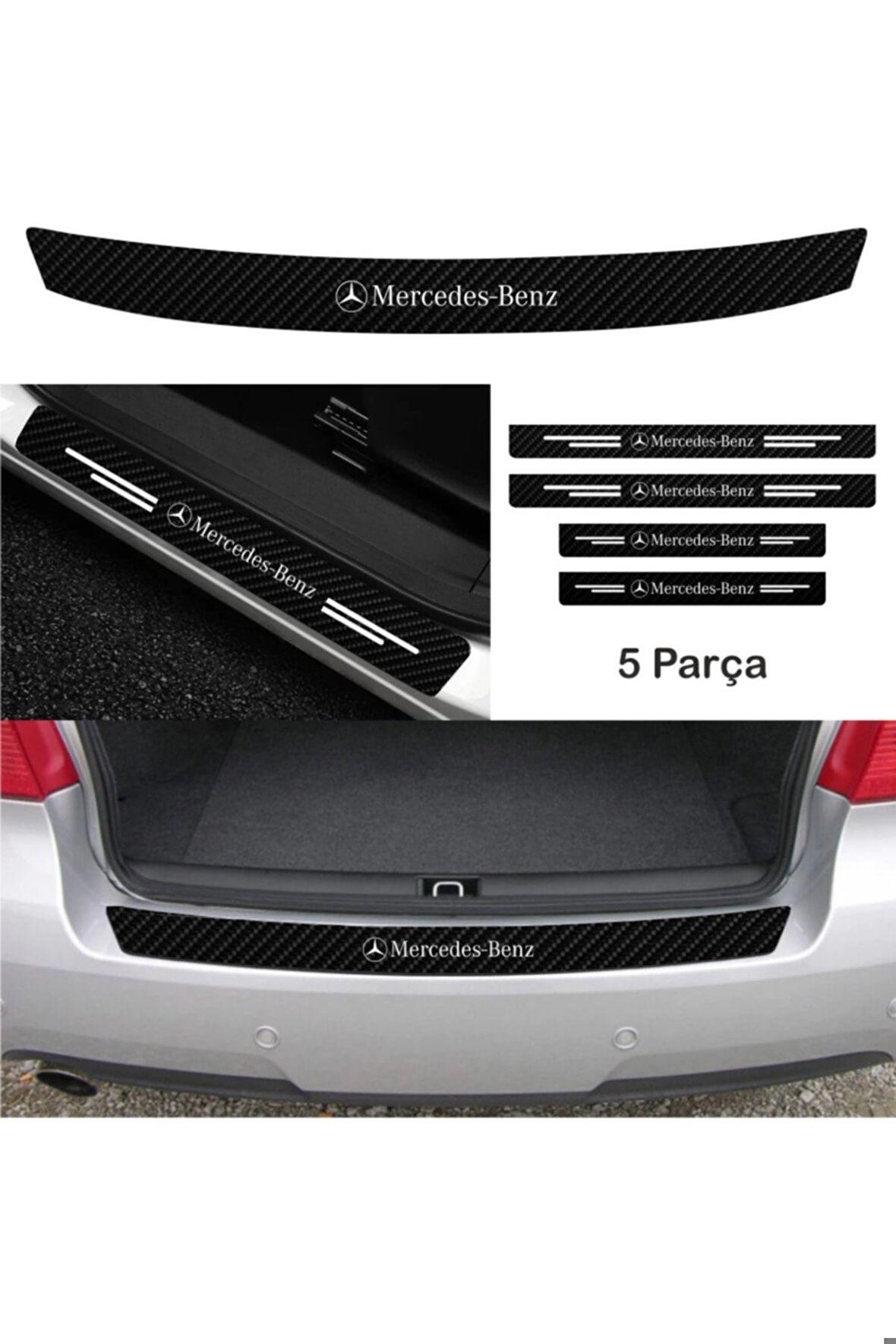 FinDit Mercedes 230 Bağaj ve Kapı Eşiği Karbon Sticker (SET)