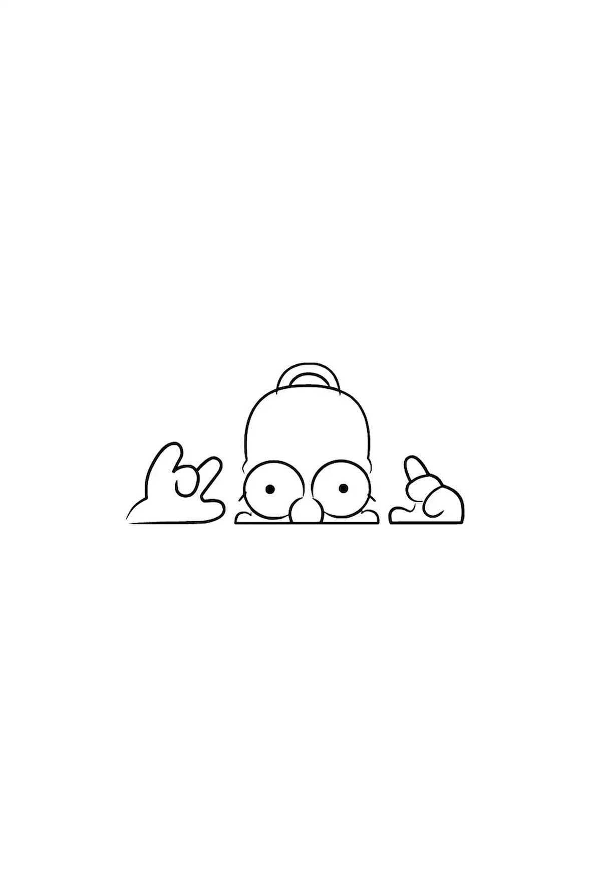 Homer Simspon Sticker (Oto-Motor-Laptop-Duvar-Dekor) 10 x 5 cm