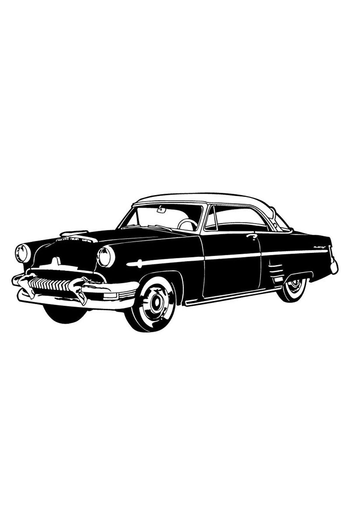 Klasik Arabalar Oto Motor Laptop Duvar Folyo Sticker (TİP 5) 10x4 Cm