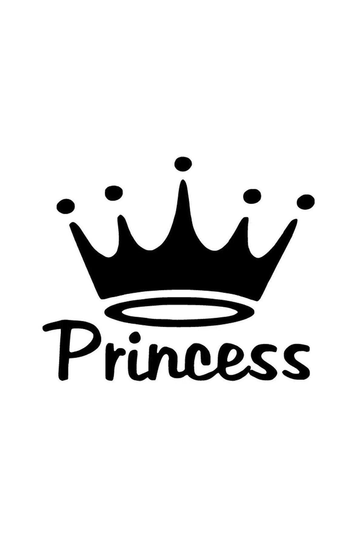 Prenses Tacı Oto Sticker Siyah 30 x 24 cm
