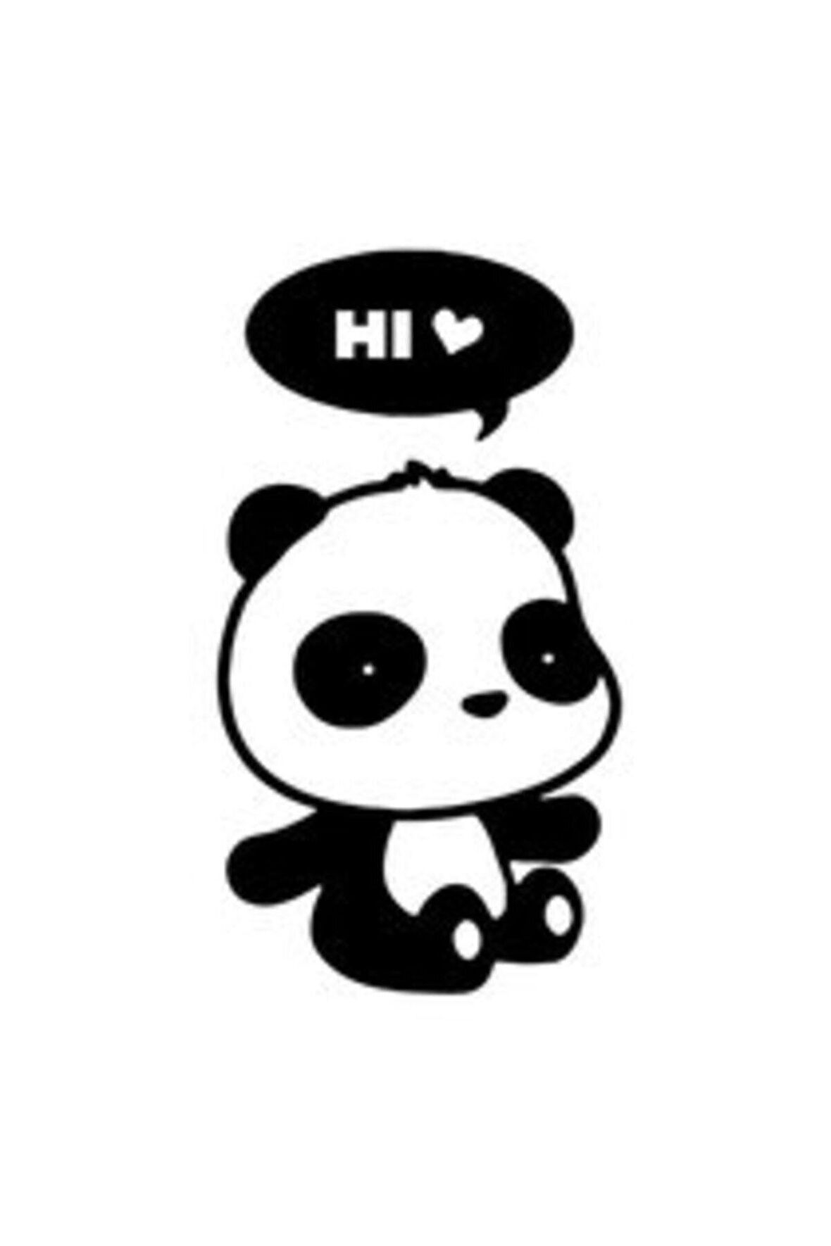 Sevimli Panda Oto Motor Laptop Duvar Folyo Sticker 100 x 180