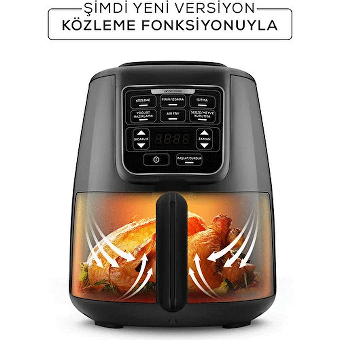 Karaca Air Pro Cook Köz Xl 4 lt Yağsız Airfryer Siyah