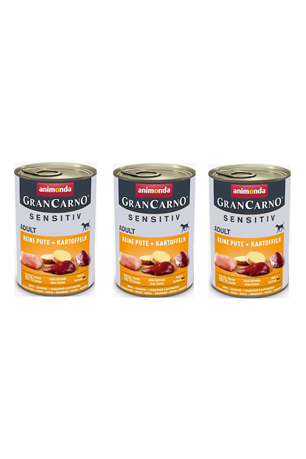 Animonda Gran Carno Sentive Hindi ve Patatesli Köpek Konservesi 400 Gr X 3 Adet