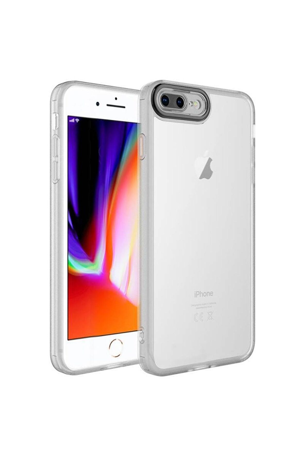Apple Iphone 7 Plus Ile Uyumlu Kılıf Kamera Korumalı Transparan Arka Yüzey Telefon Kılıfı