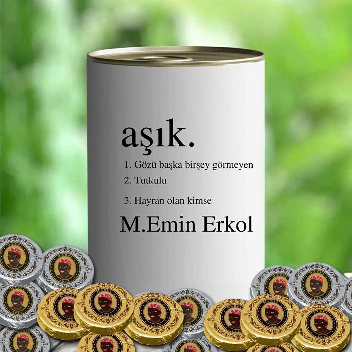 Kişiye Özel Aşık Temalı Hediyelik Perla Çikolata Konservesi -236