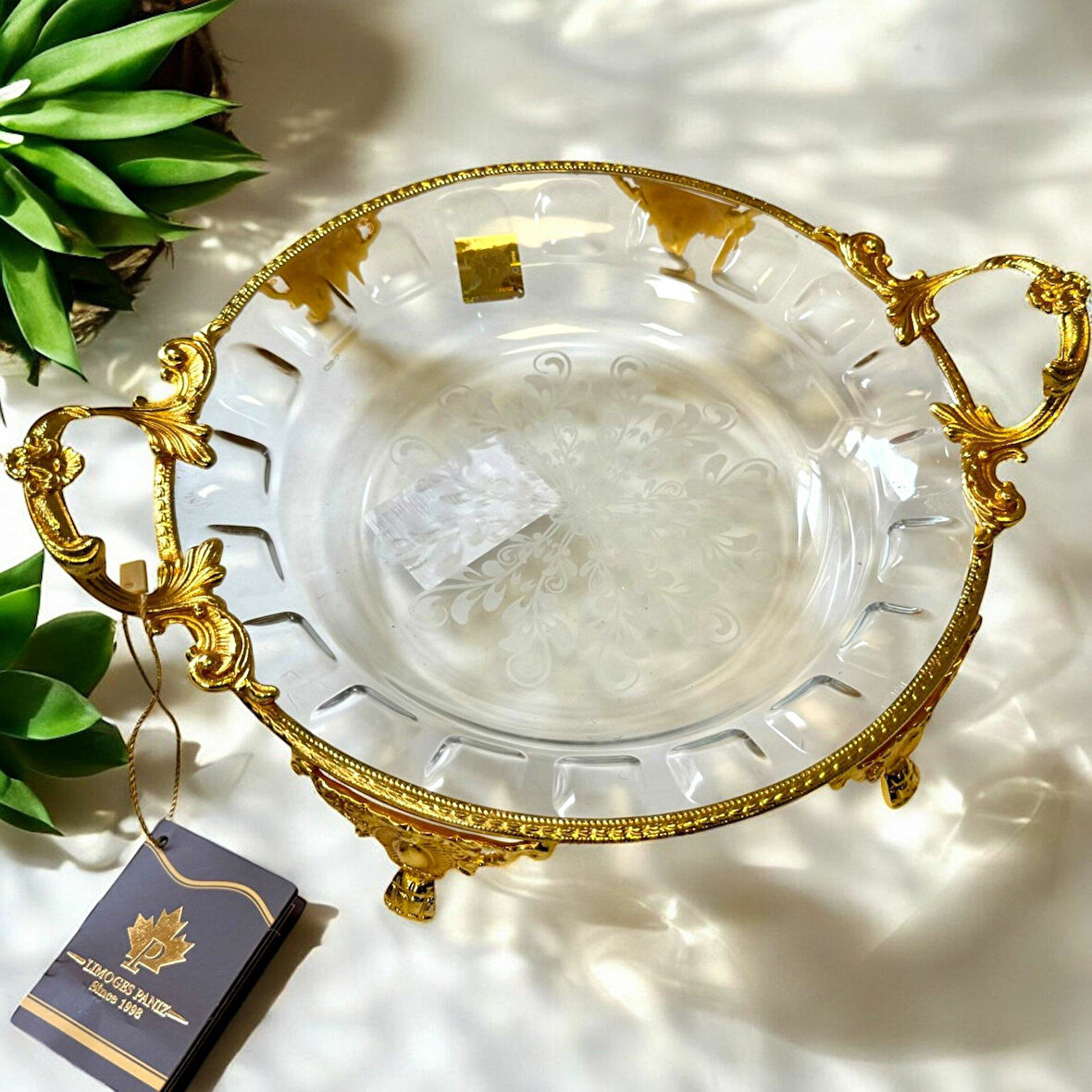 Royking Ayaklı Yuvarlak Sunum Tabağı 29x23x5cm CRG128-2