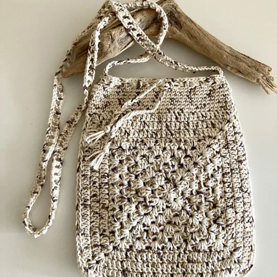 Uretti - Fatma 1959 - El Örgüsü Kadın Çapraz Çanta -Krem