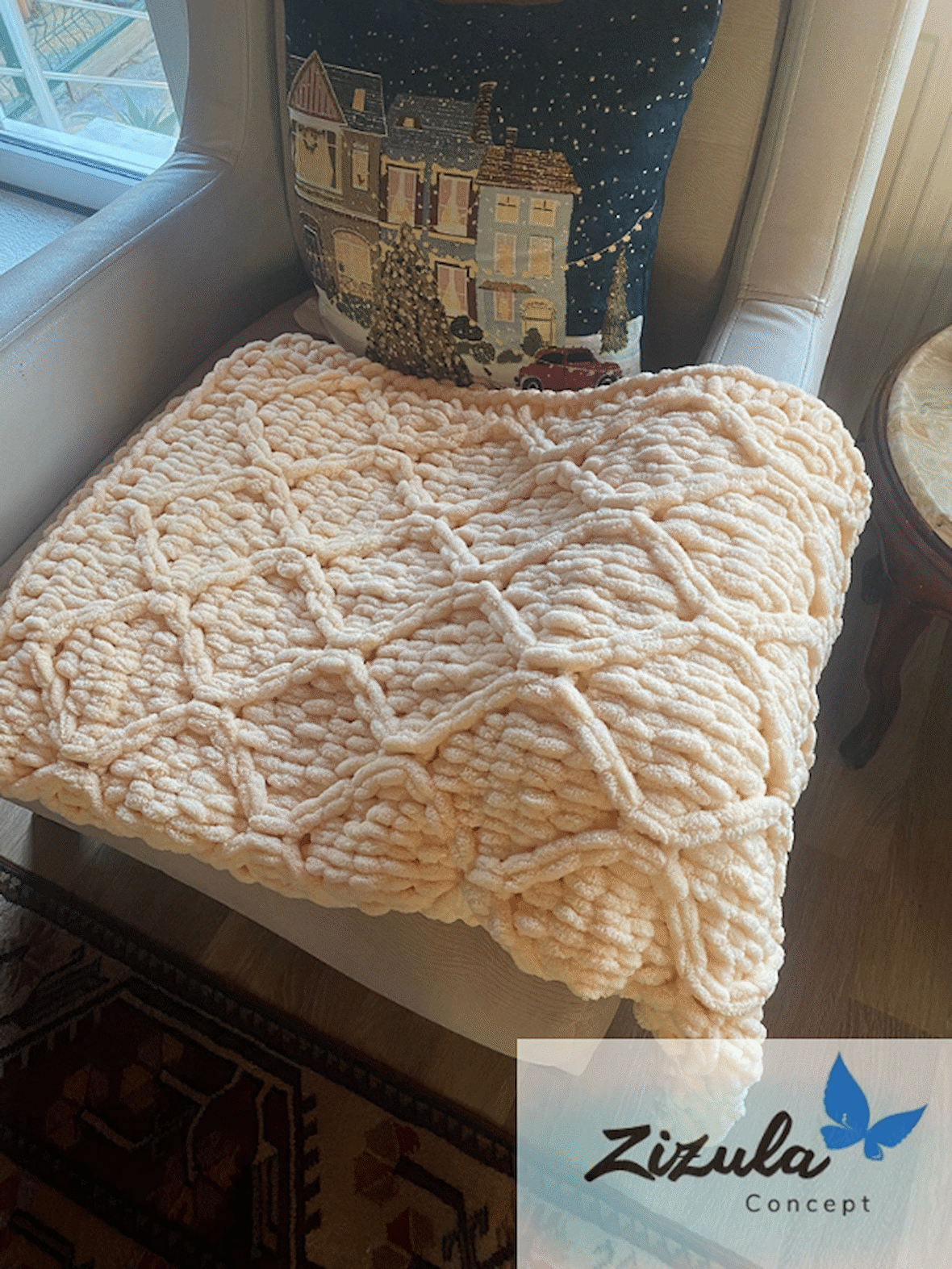 Alize Puffy El Örgüsü Bebek Battaniyesi 100x100 cm