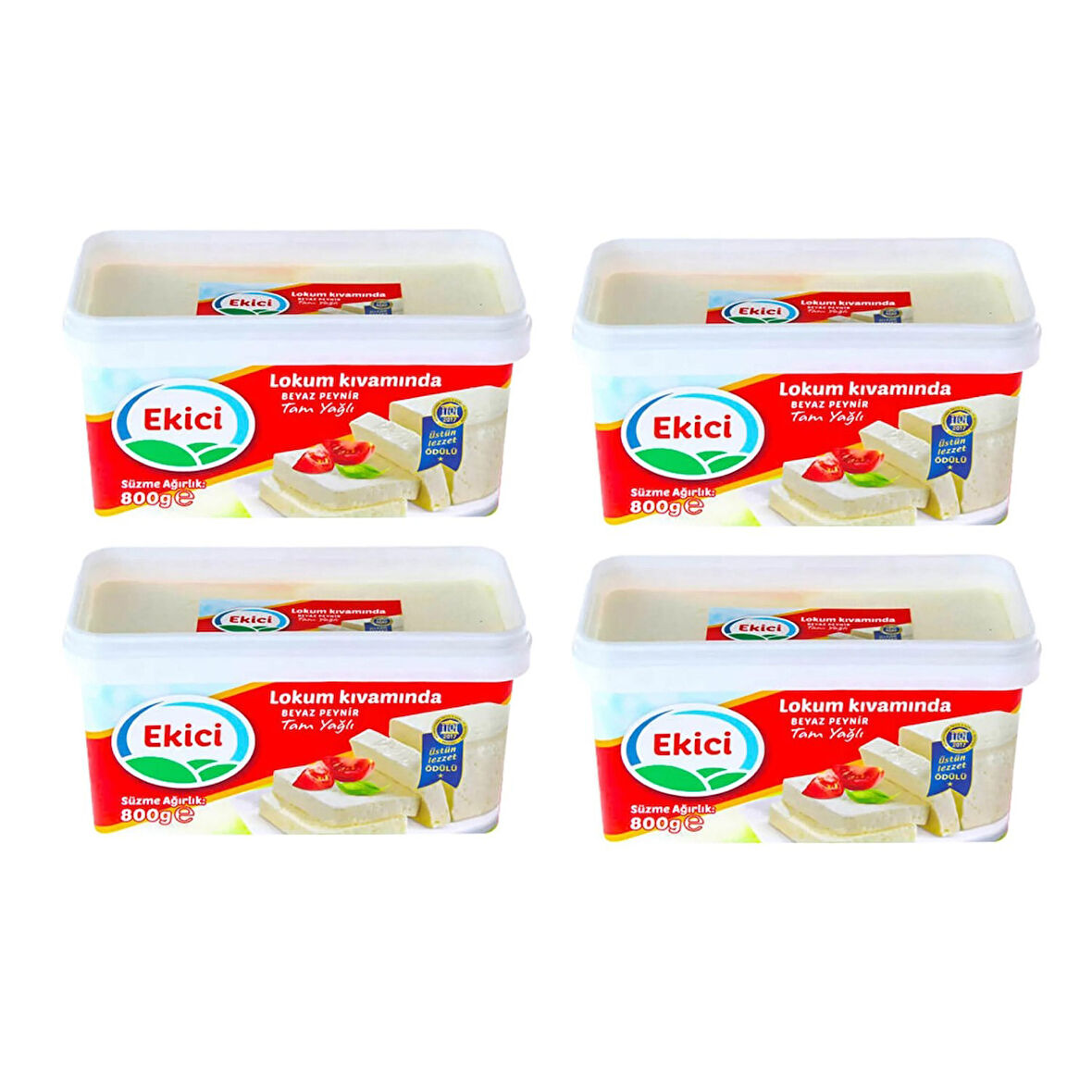 Ekici Tam Yağlı Beyaz Peynir 800 gr Lokum Kıvamında x 4 Adet