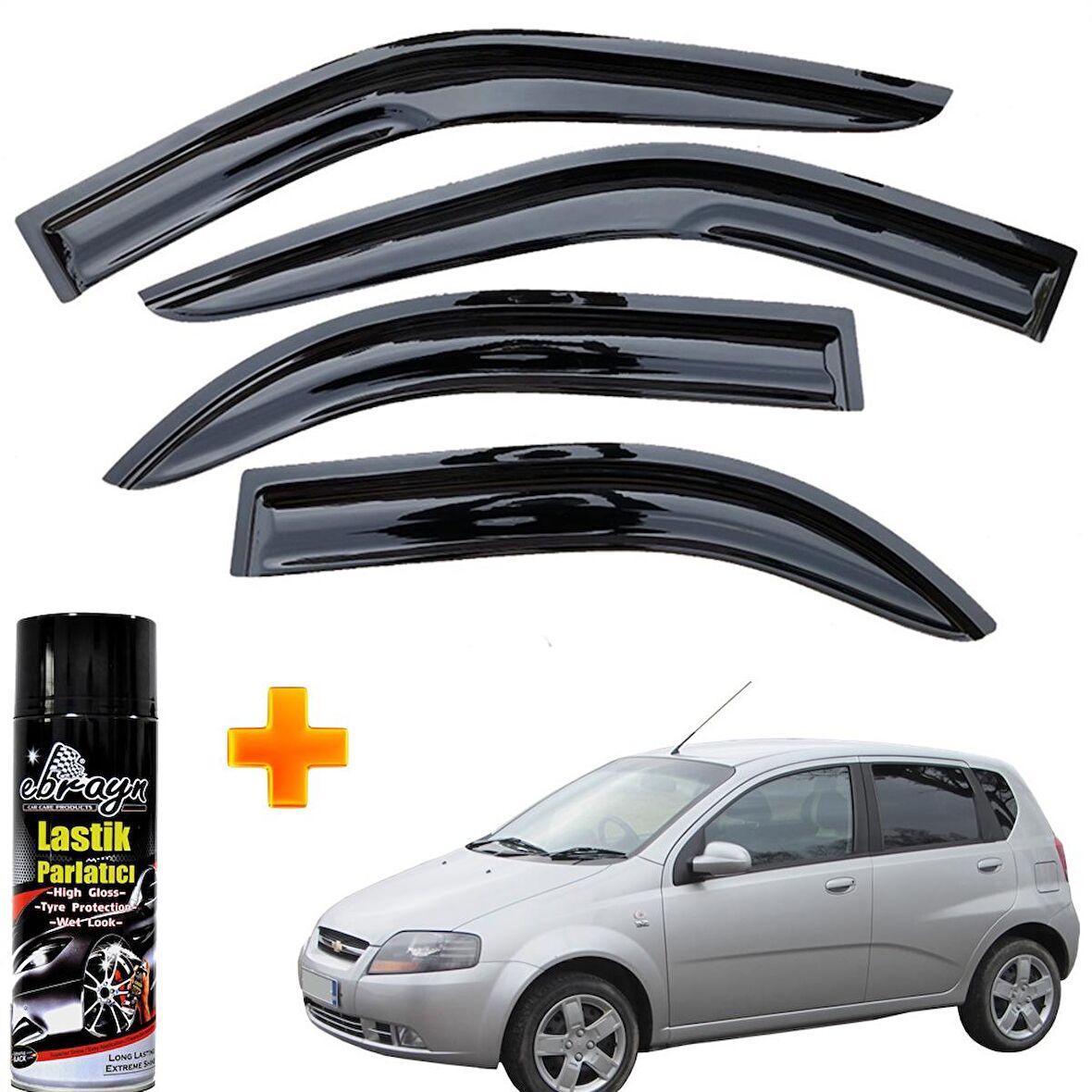 Chevrolet Kalos Mügen Cam Rüzgarlığı Hb 2004-2007 Arası 4 Lü Takım +500ml Lastik Parlatıcı