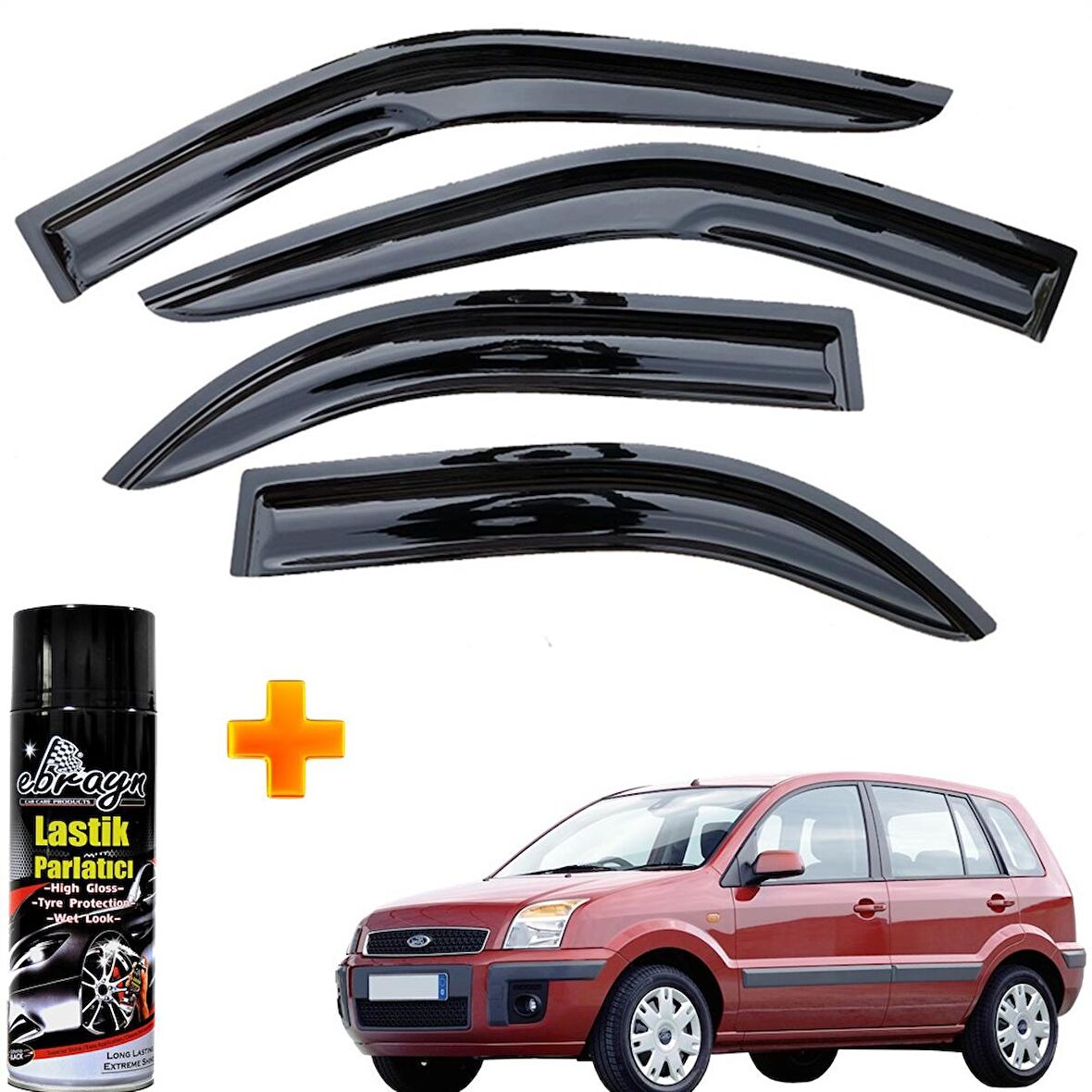 Fusion Mügen Cam Rüzgarlığı 2002 - 2012 Arası 4 Lü Takım +500ml Lastik Parlatıcı
