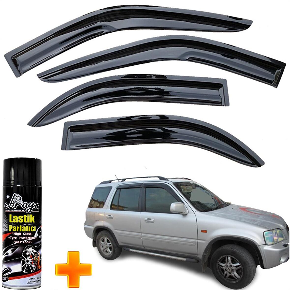 Honda Crv Mügen Cam Rüzgarlığı 1997-2002 Arası 4 Lü Takım +500ml Lastik Parlatıcı