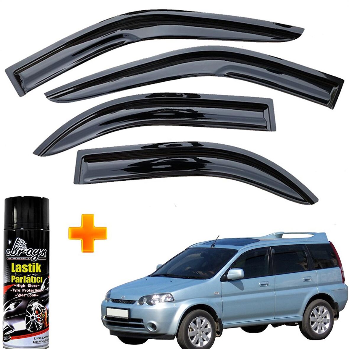 Honda Hrv Mügen Cam Rüzgarlığı 1999 - 2006 Arası 4 Lü Takım +500ml Lastik Parlatıcı