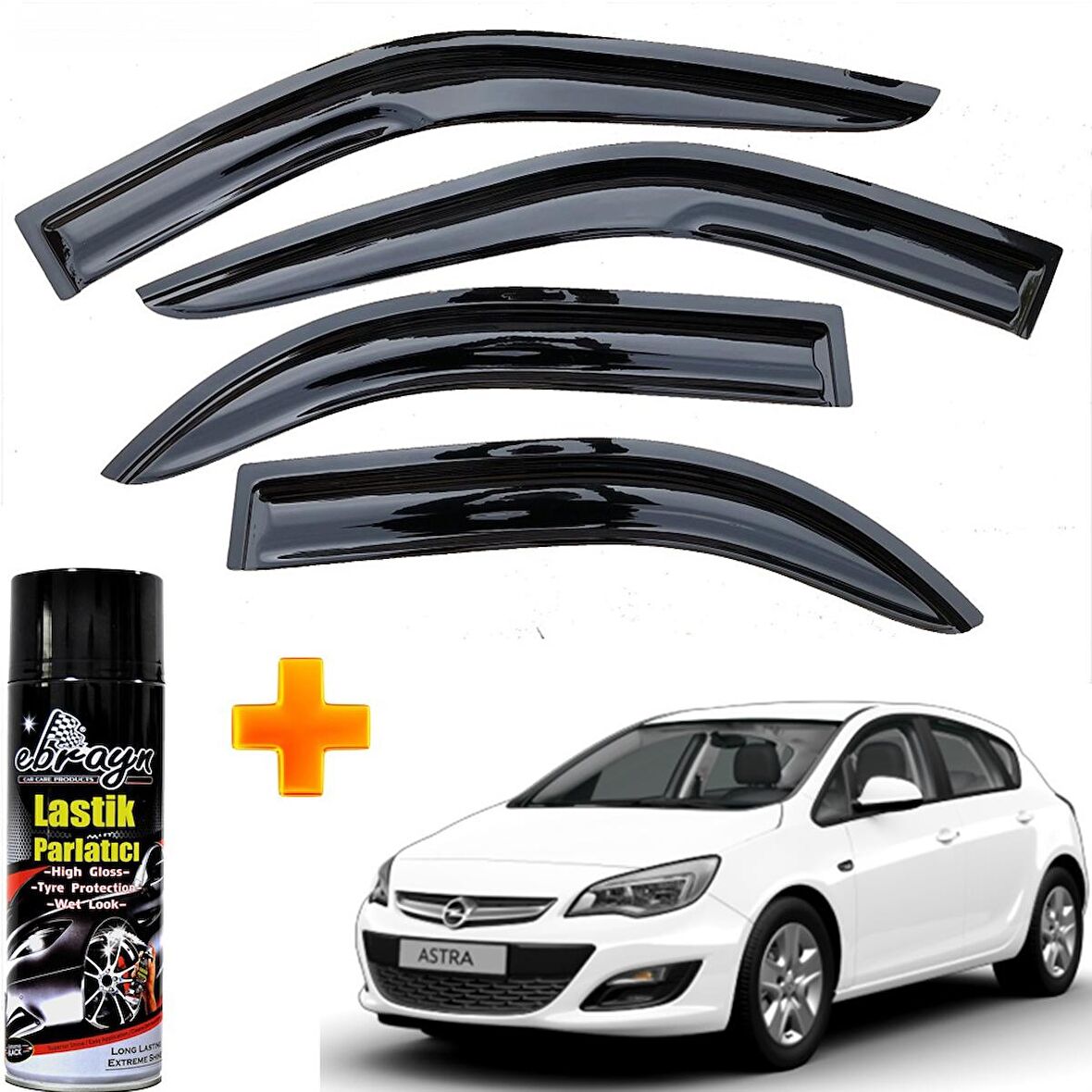 Opel Astra J Mügen Cam Rüzgarlığı Hb 2010-2017 Arası 4 Lü Takım +500ml Lastik Parlatıcı