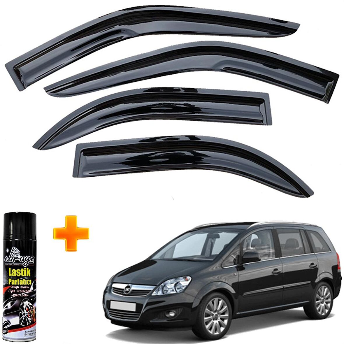 Opel Zafira Mügen Cam Rüzgarlığı 2000-2011 Arası 4 Lü Takım +500ml Lastik Parlatıcı