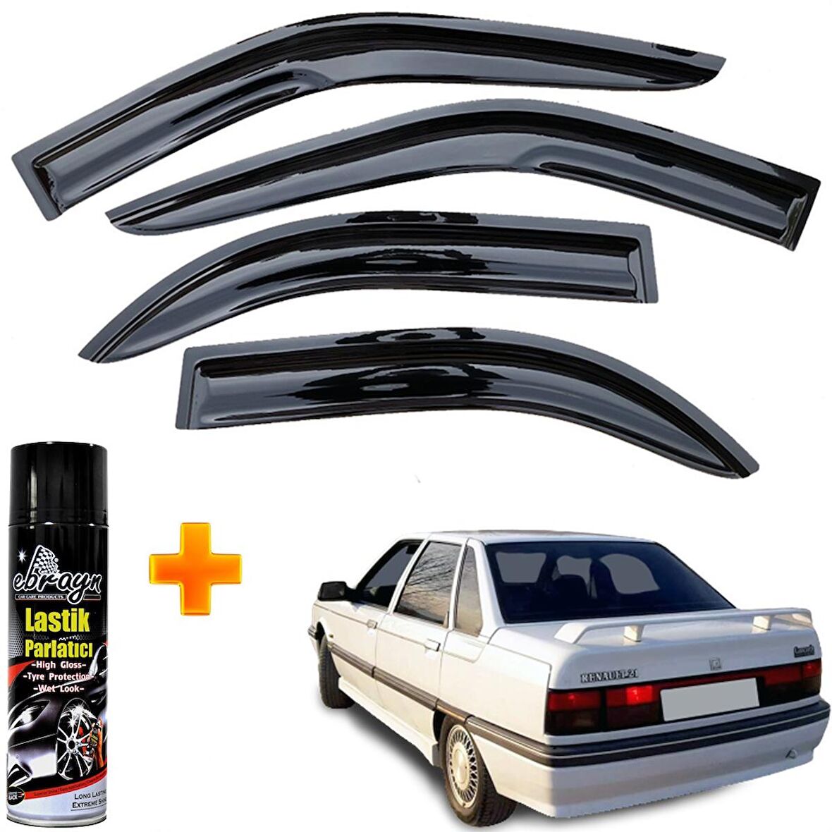 Renault 21 Manager Mügen Cam Rüzgarlığı Tüm Kasalar 4 Lü Takım +500ml Lastik Parlatıcı