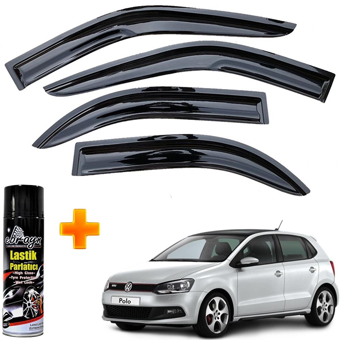 Vw Polo Mügen Cam Rüzgarlığı Hb 2010-2017 Arası 4 Lü Takım +500ml Lastik Parlatıcı