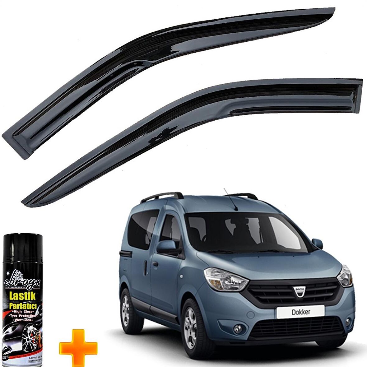 Dacia Dokker Mügen Cam Rüzgarlığı 2013 Sonrası 2 Li Takım +500ml Lastik Parlatıcı