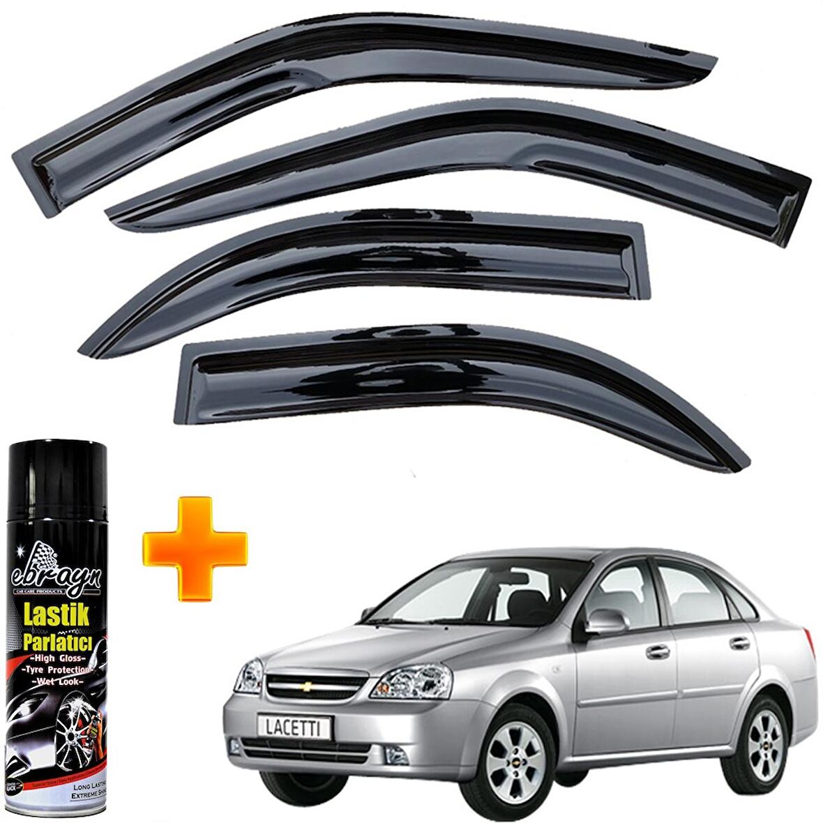 Lacetti Sedan Mügen Cam Rüzgarlığı 4 Lü Takım +500ml Lastik Parlatıcı