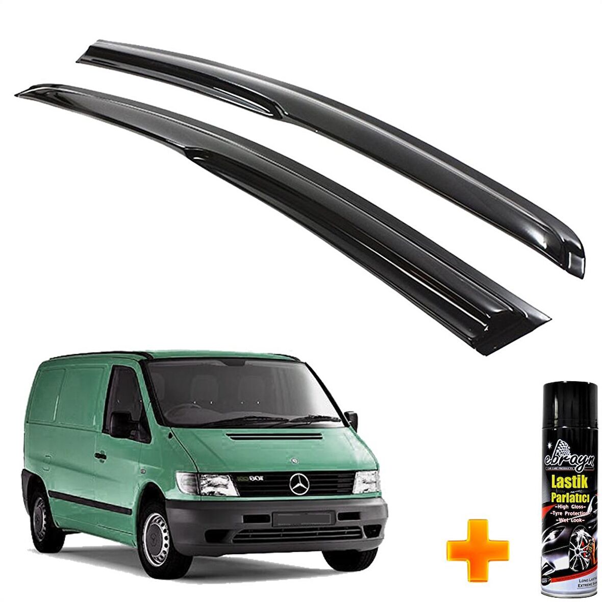 Mercedes Vito Mügen Cam Rüzgarlığı 1996-2003 Arası 2 Li Takım +500ml Lastik Parlatıcı