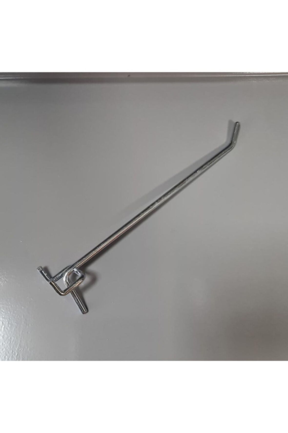 Delikli Perde Fon Kancası Pano Kancası Askı Kancası 25 x 4 Cm Gümüş 20 Adet