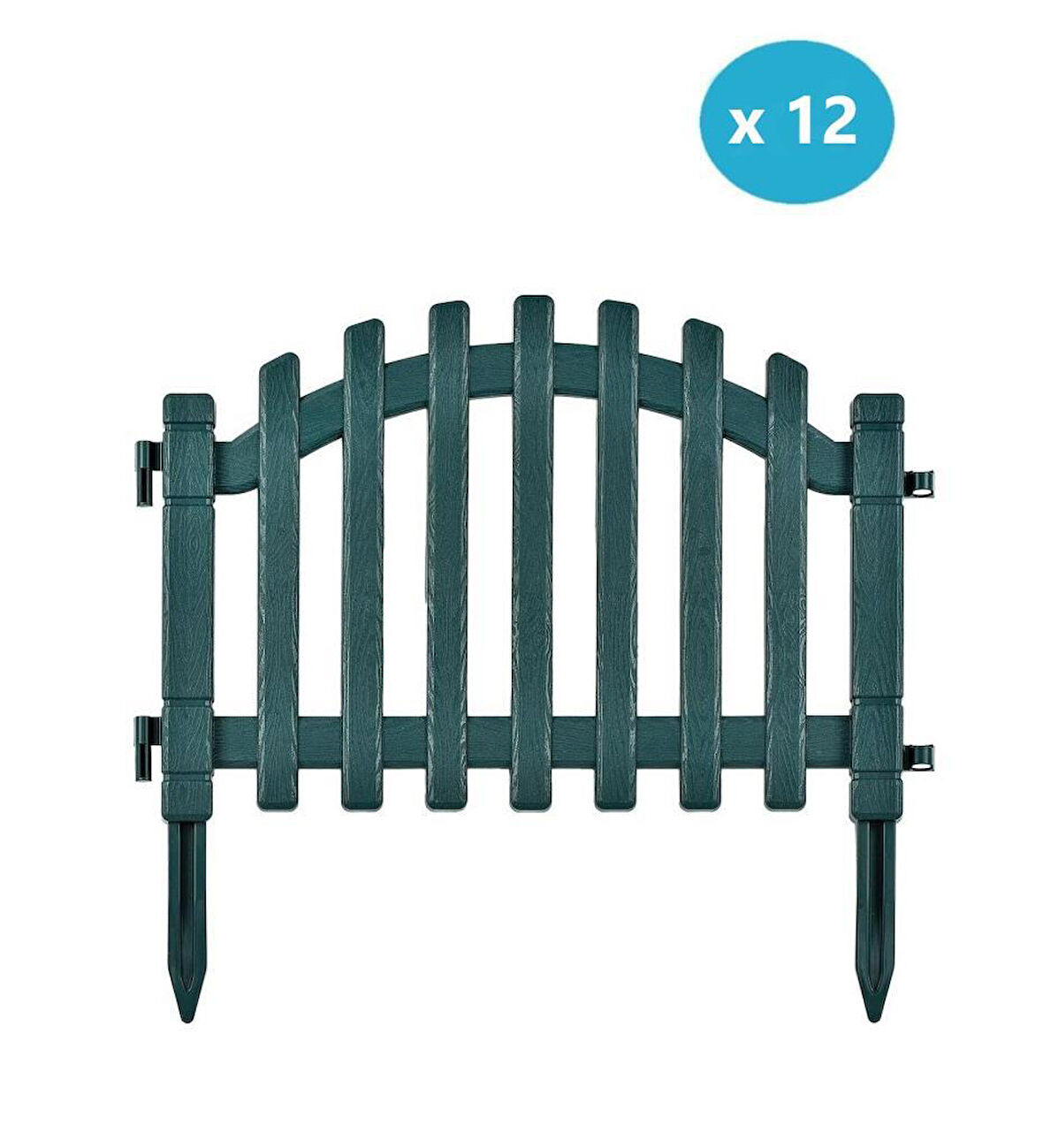 Omnipazar IRK-SB100 Sümbül Plastik Bahçe Dekorasyon Çiti 12'li Set Yeşil