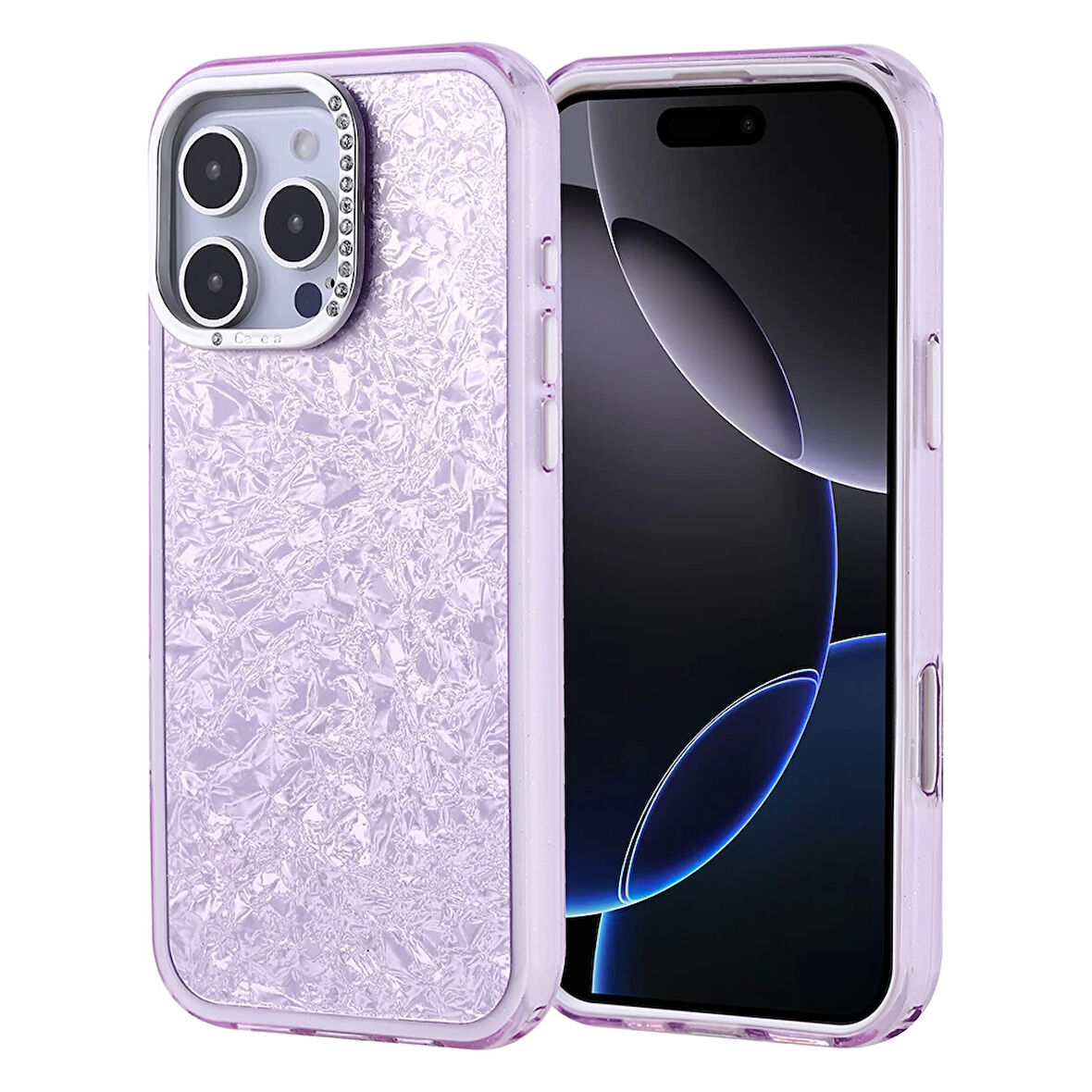 Apple İphone 16 Pro Max Kılıf Taşlı Tasarımlı Lopard Kapi Kapak