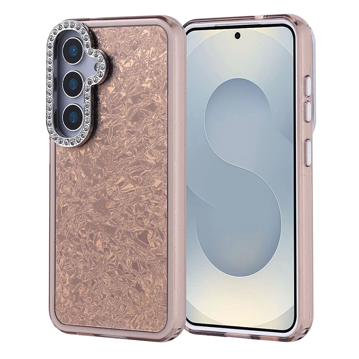 Samsung Galaxy S25 Kılıf Taşlı Tasarımlı Lopard Kapi Kapak