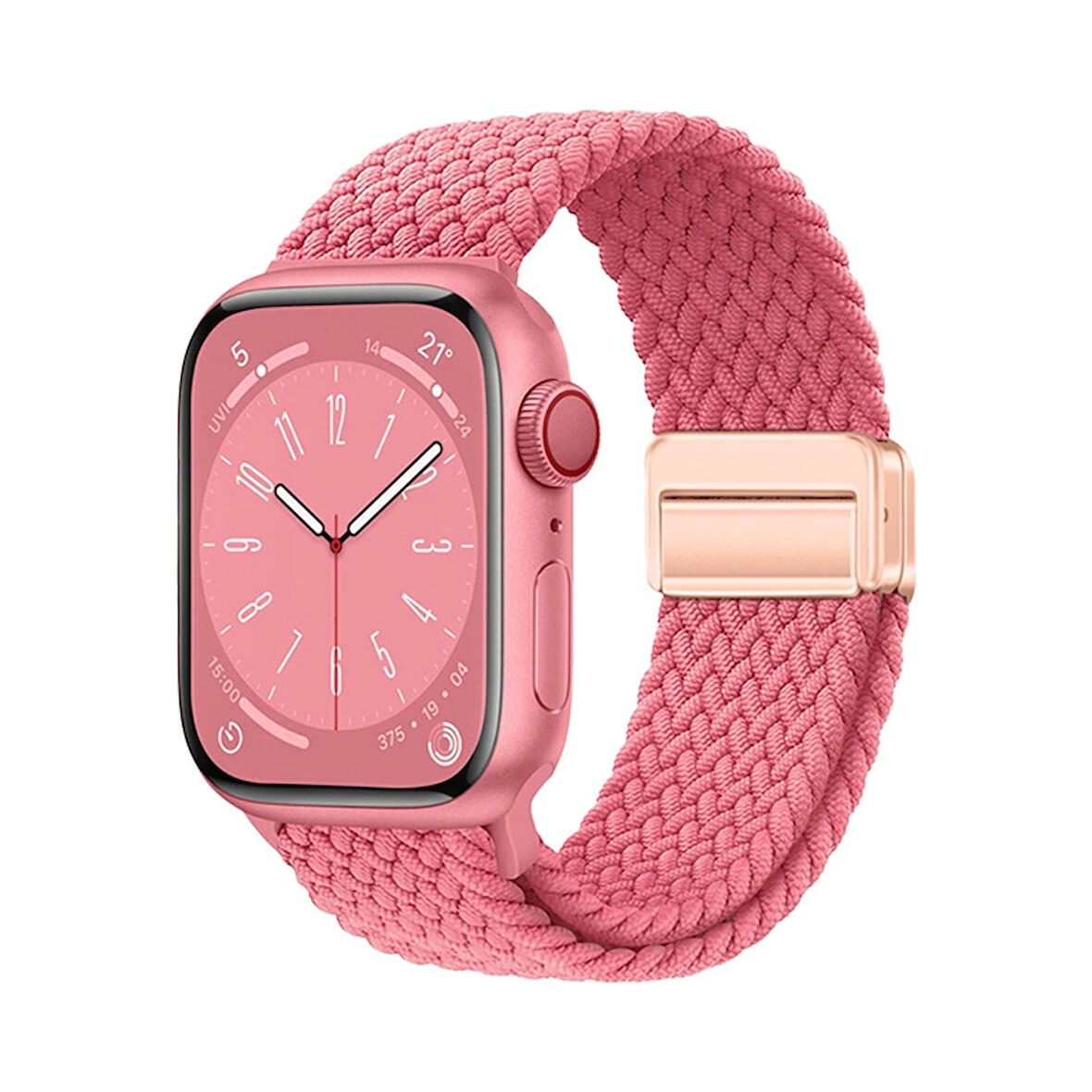 Apple Watch 44mm Lopard Krd-134 Örgü Tasarımlı Hasır Kordon Strap Kayış