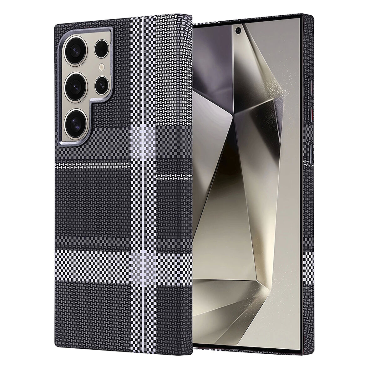 Samsung Galaxy S24 Ultra Kılıf Magsafe Şarj Özellikli Karbon Fiber Görünümlü Lopard Nekst Kapak