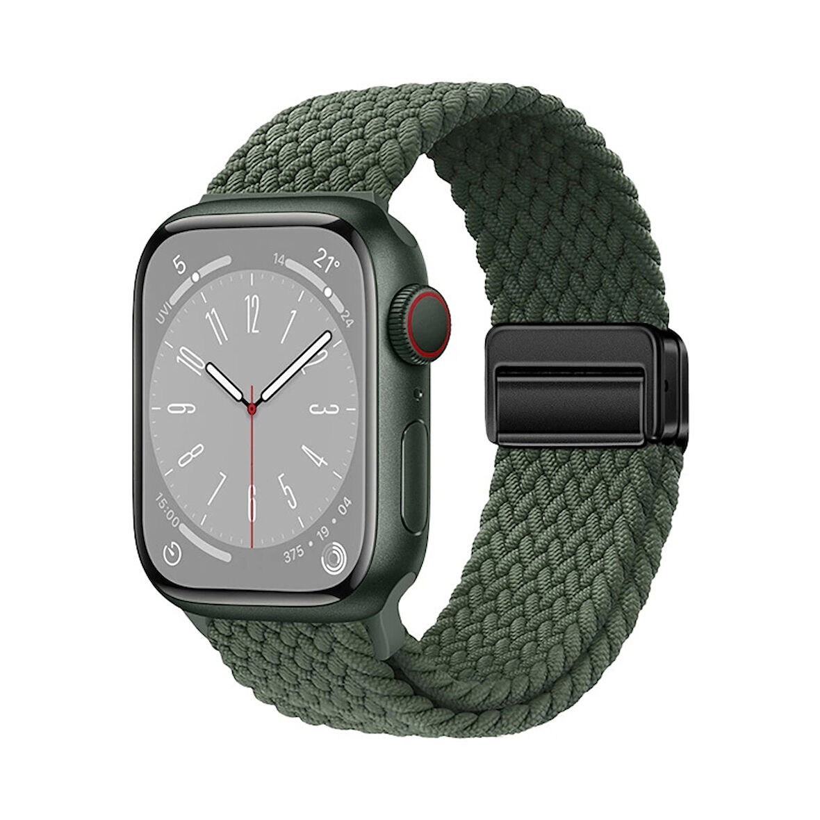 Apple Watch 44mm Lopard Krd-134 Örgü Tasarımlı Hasır Kordon Strap Kayış