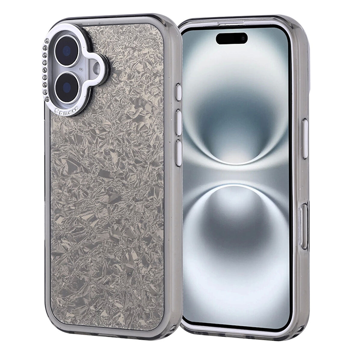 Apple İphone 16 Kılıf Taşlı Tasarımlı  Lopard Kapi Kapak