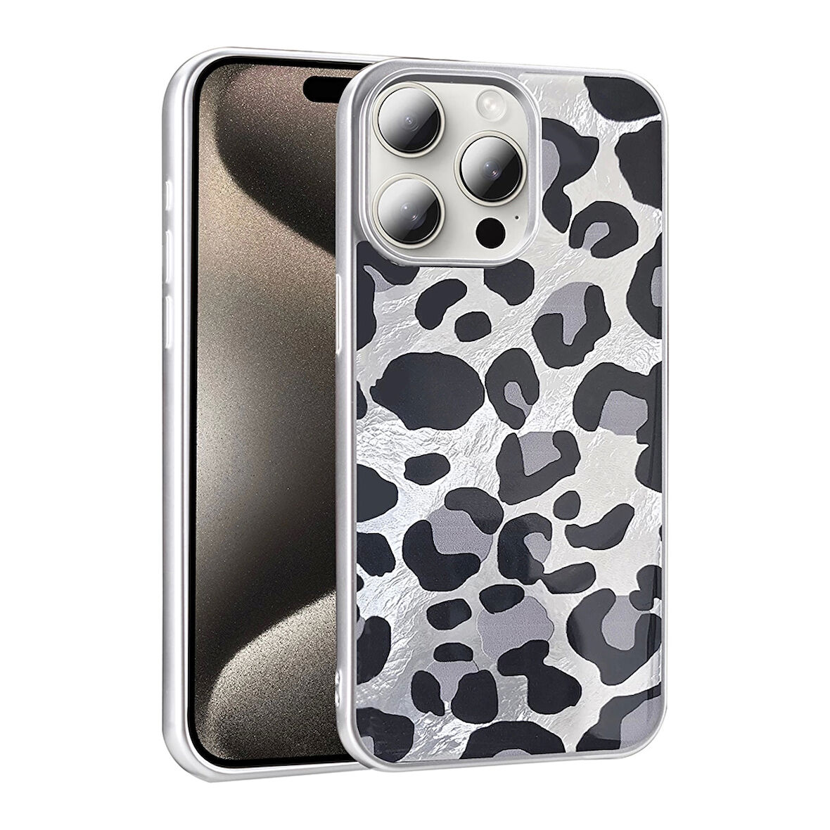 Apple İphone 14 Pro Max Kılıf Desenli Lopard Mep Kapak