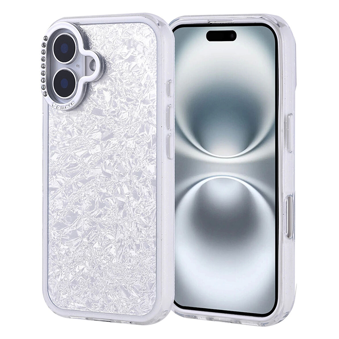 Apple İphone 16 Kılıf Taşlı Tasarımlı  Lopard Kapi Kapak