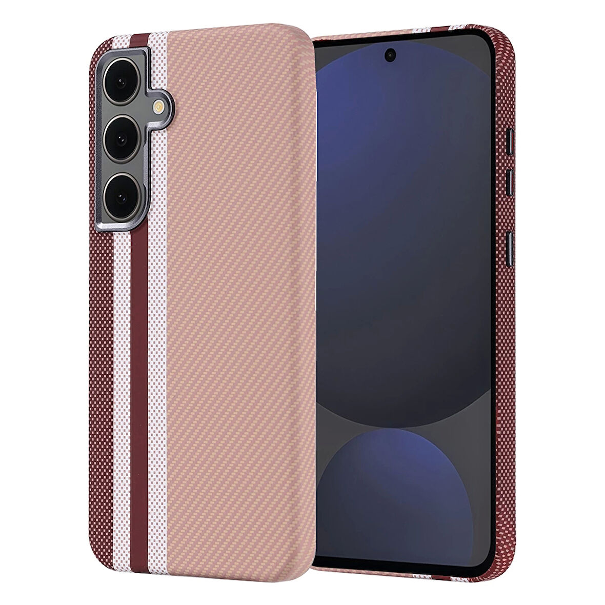 Samsung Galaxy S24 Fe Kılıf Magsafe Şarj Özellikli Karbon Fiber Görünümlü Lopard Nekst Kapak