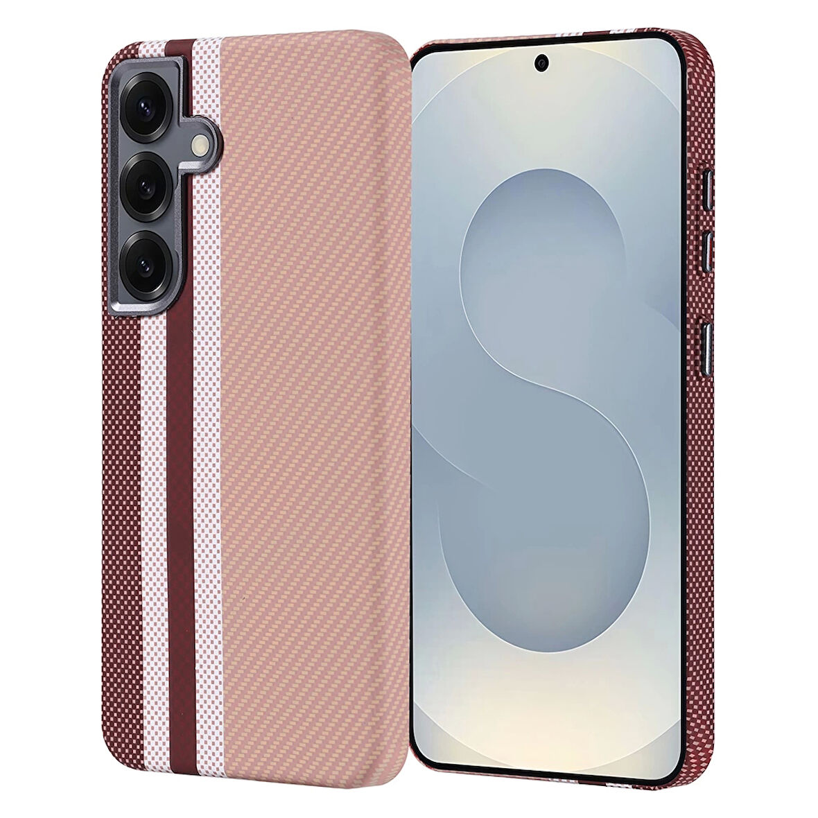 Samsung Galaxy S24 Kılıf Magsafe Şarj Özellikli Karbon Fiber Görünümlü Lopard Nekst Kapak