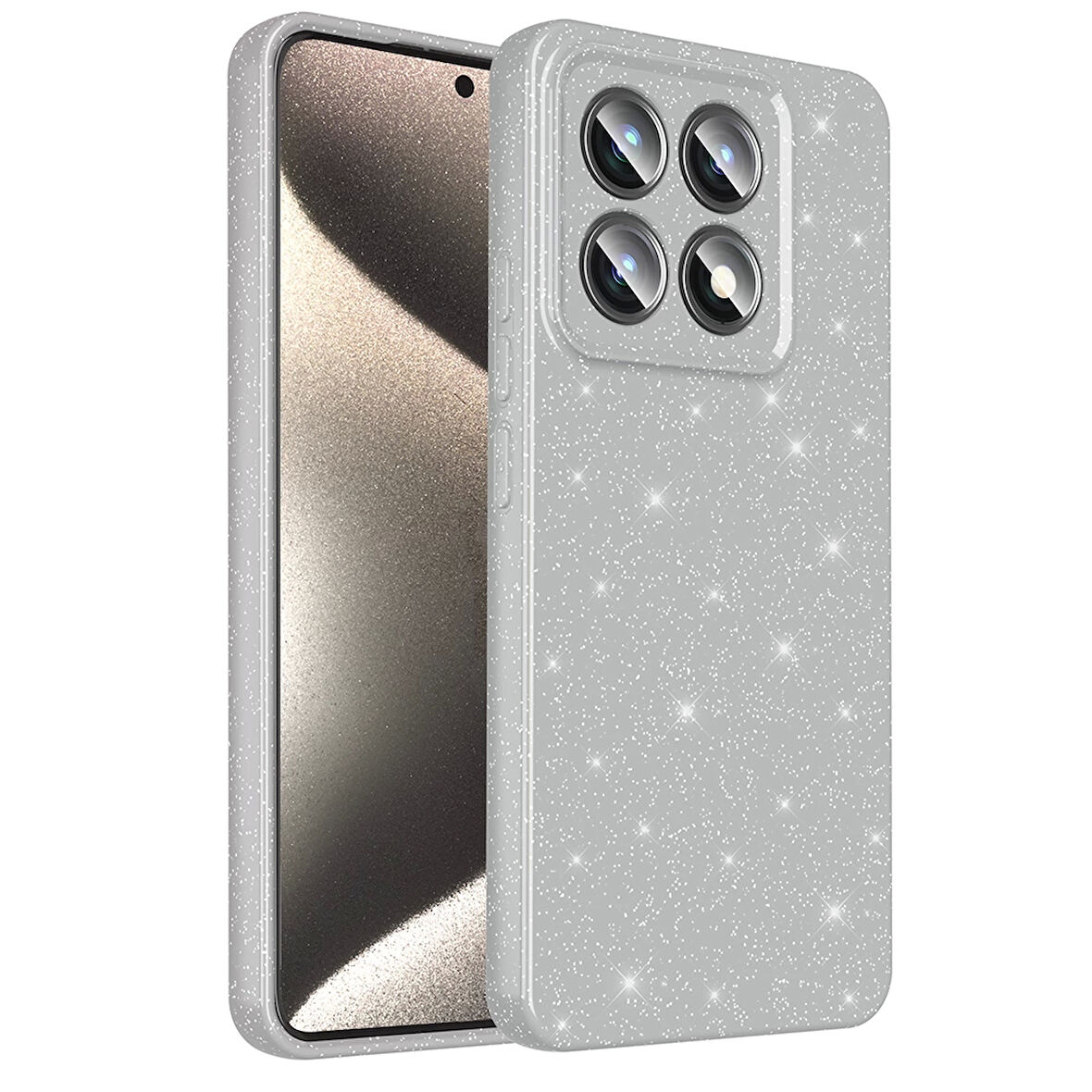 Xiaomi 14t Pro Kılıf Simli Işılıtılı Renkli Parlak Kamera Korumalı Silikon Kapak Koton