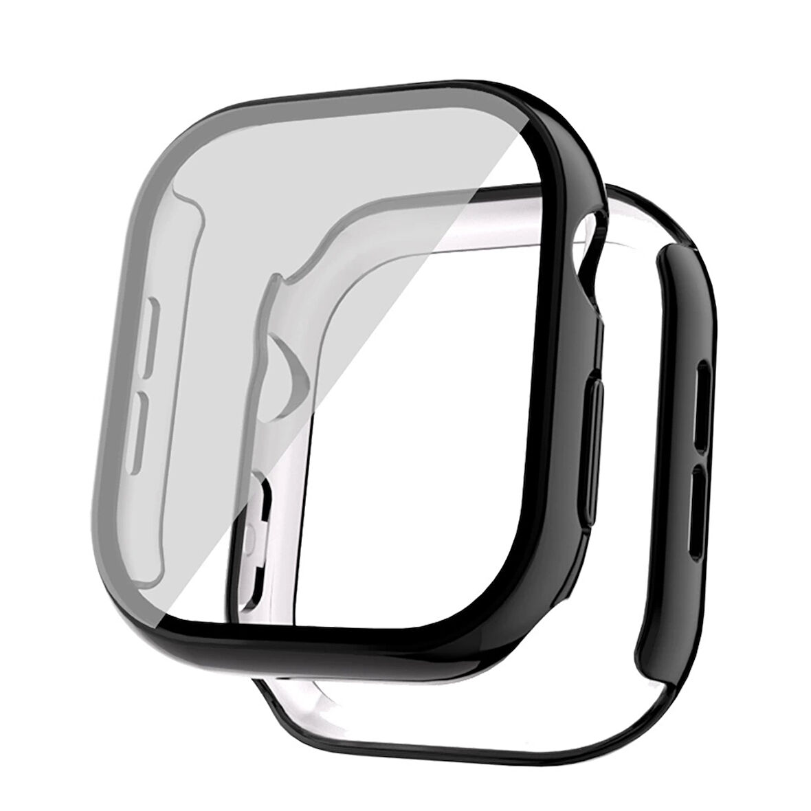 Apple Watch 10-11 46mm Sert Pc Kasa Electroplatink Çerçeveli Ekran Koruyucu  Apple Watch Gard 36