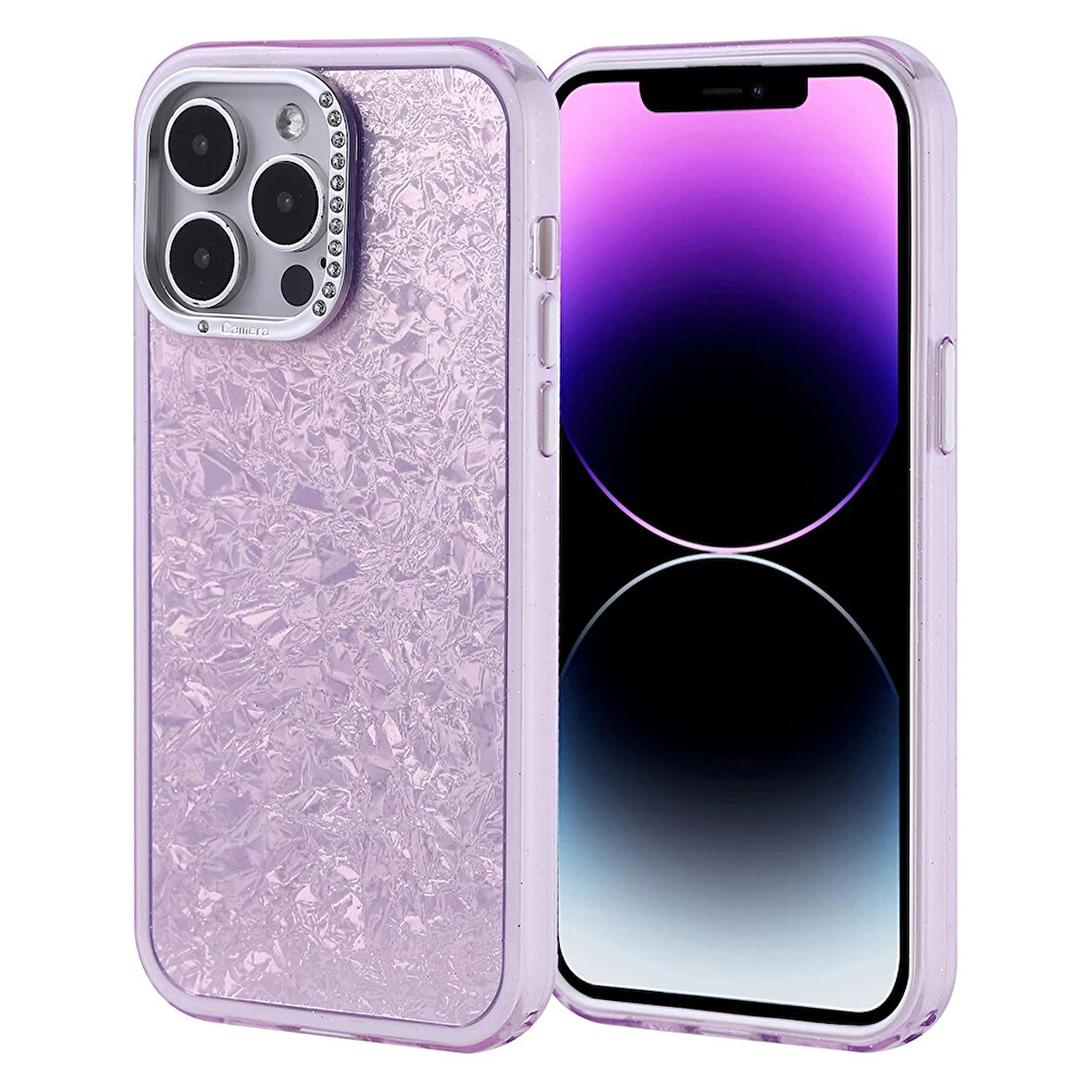 Apple İphone 14 Pro Max Kılıf Taşlı Tasarımlı Lopard Kapi Kapak