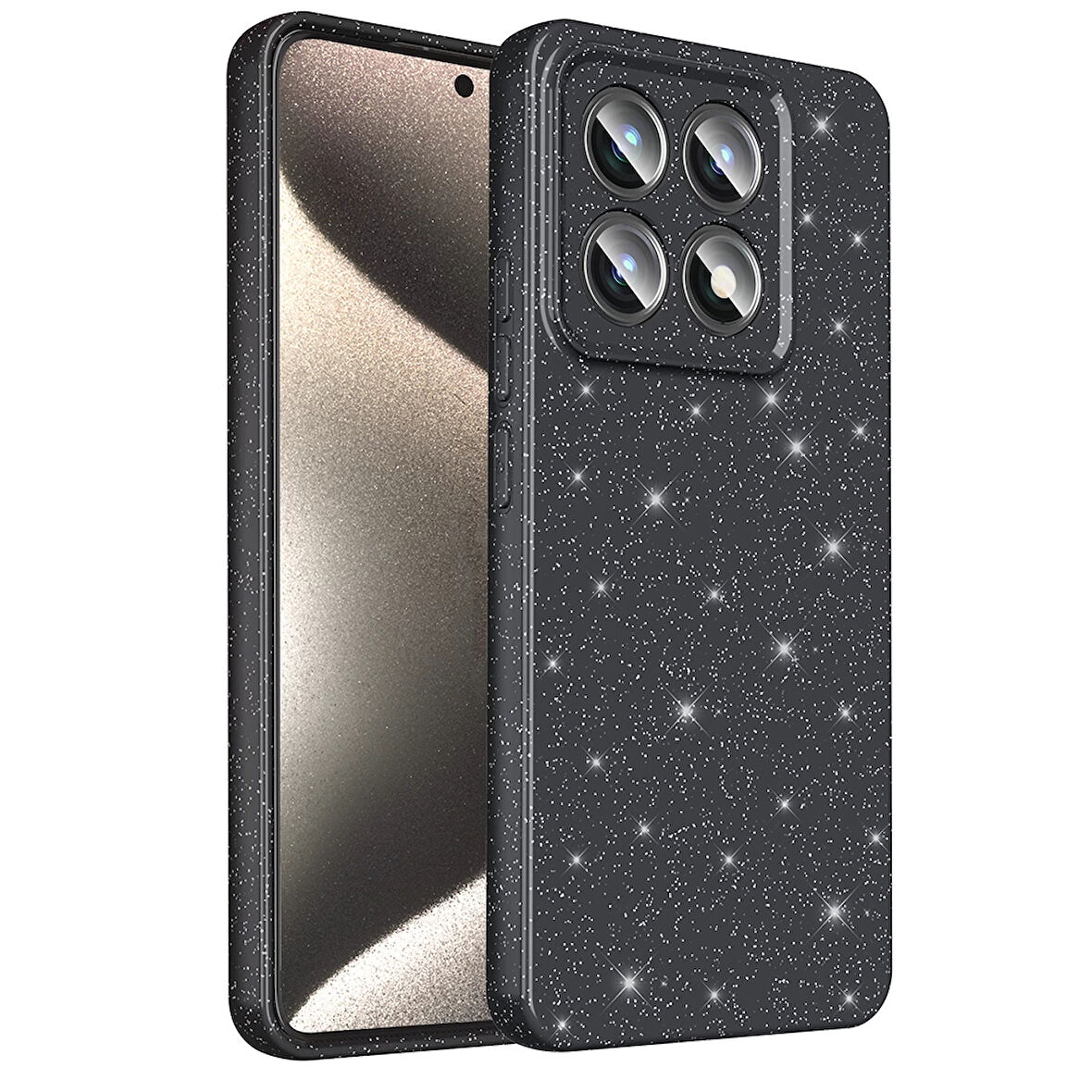 Xiaomi 14t Pro Kılıf Simli Işılıtılı Renkli Parlak Kamera Korumalı Silikon Kapak Koton