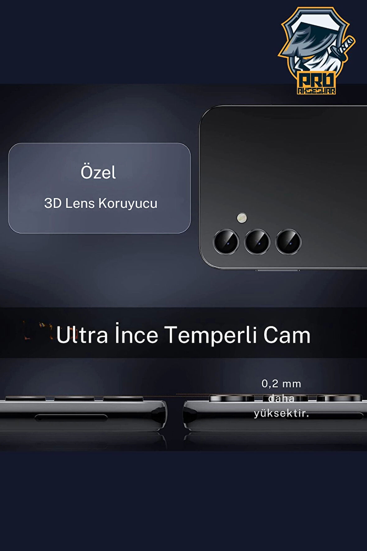 Samsung Galaxy S24 Fe Kamera Koruyucu Temperli Cam Parlak Lens Koruma Eko CL-07