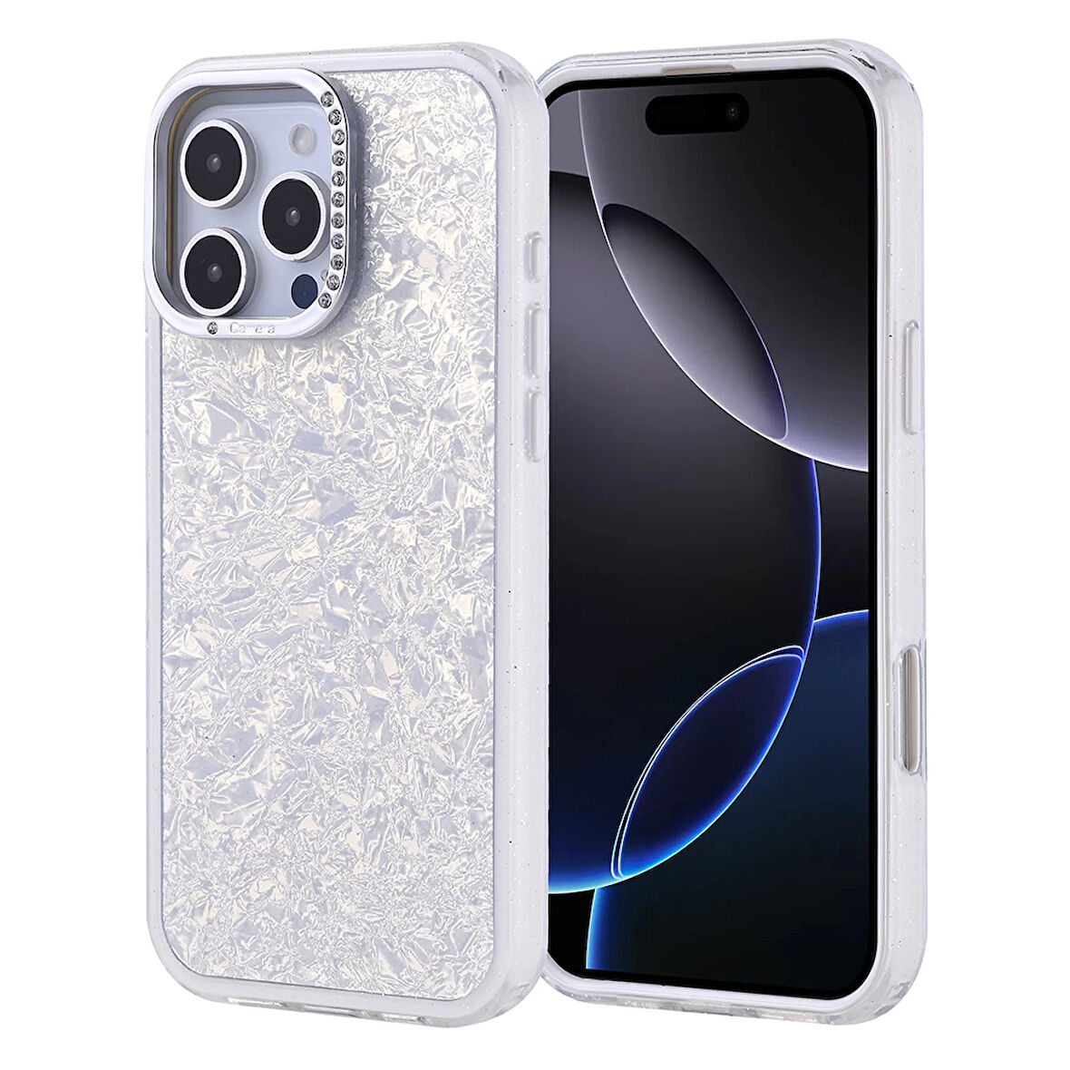 Apple İphone 16 Pro Max Kılıf Taşlı Tasarımlı Lopard Kapi Kapak