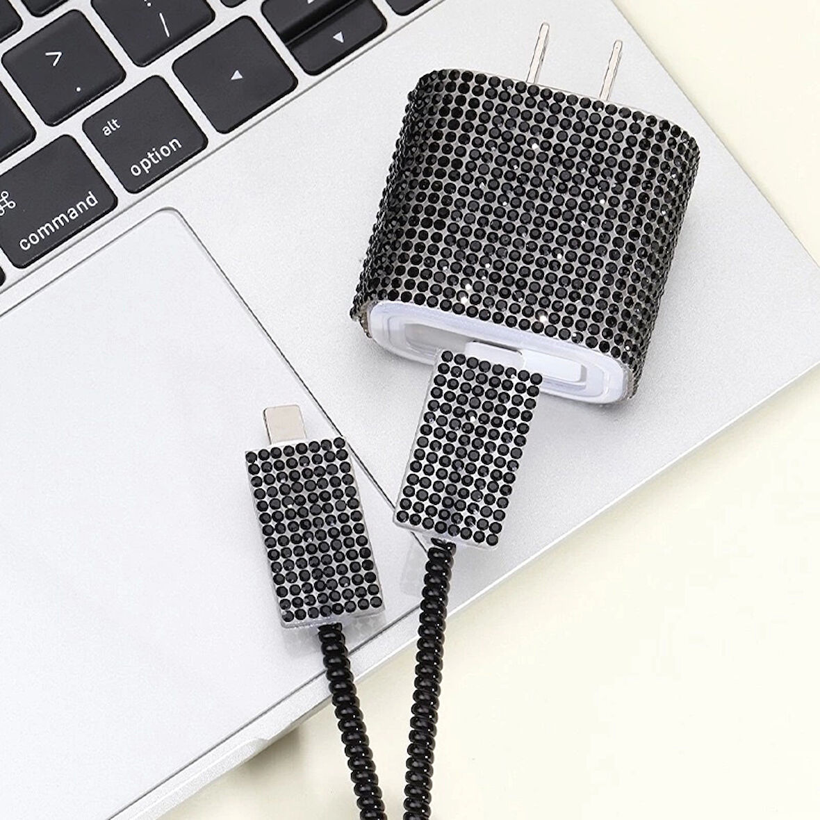 Lopard Taşlı Şarj Aleti Koruyucu 4in1 Set