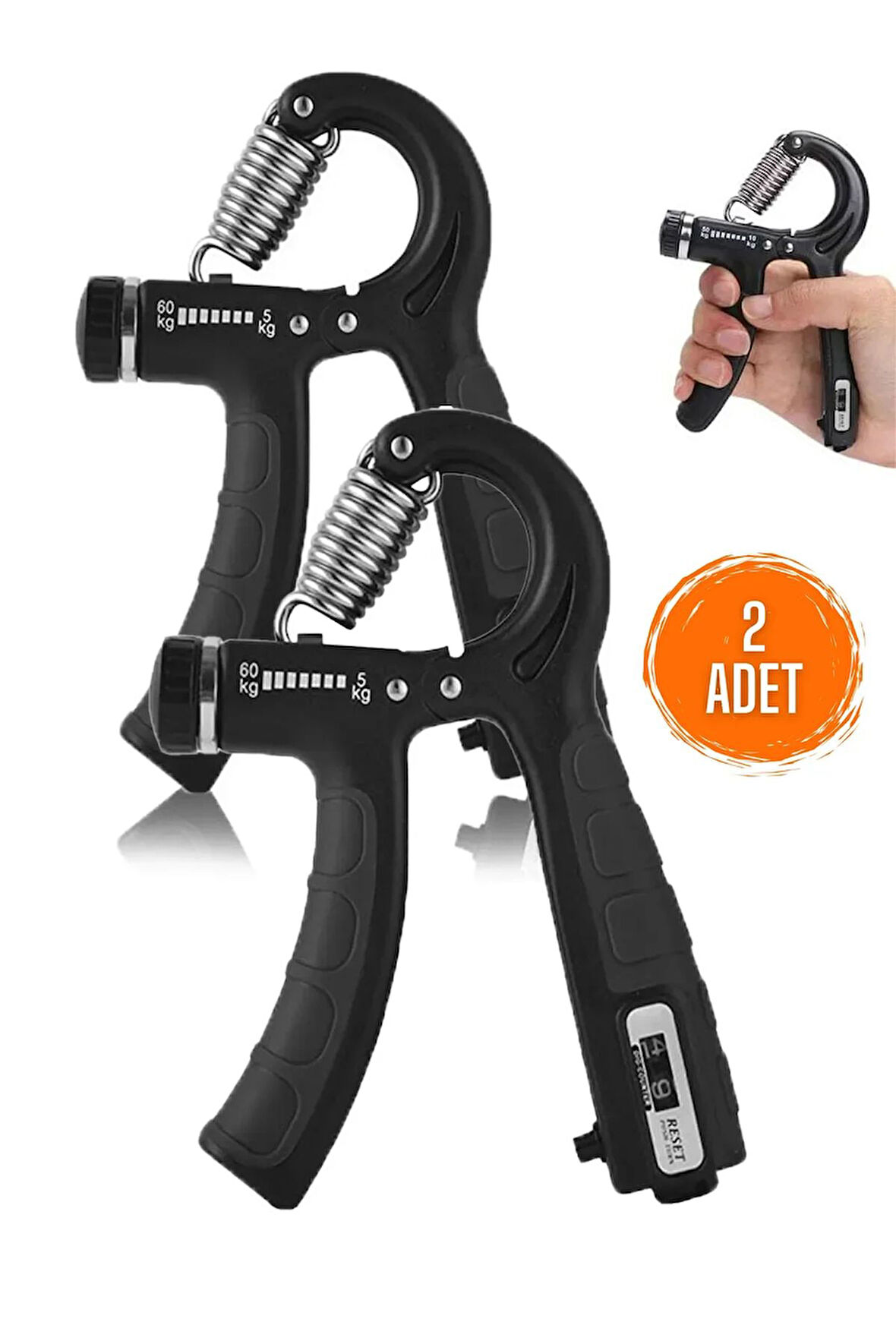 Sayaçlı Ayarlanabilir El Yayı 5-60 Kg (2 Adet) | El Bilek Parmak Önkol Kas Güçlendirici Egzersiz