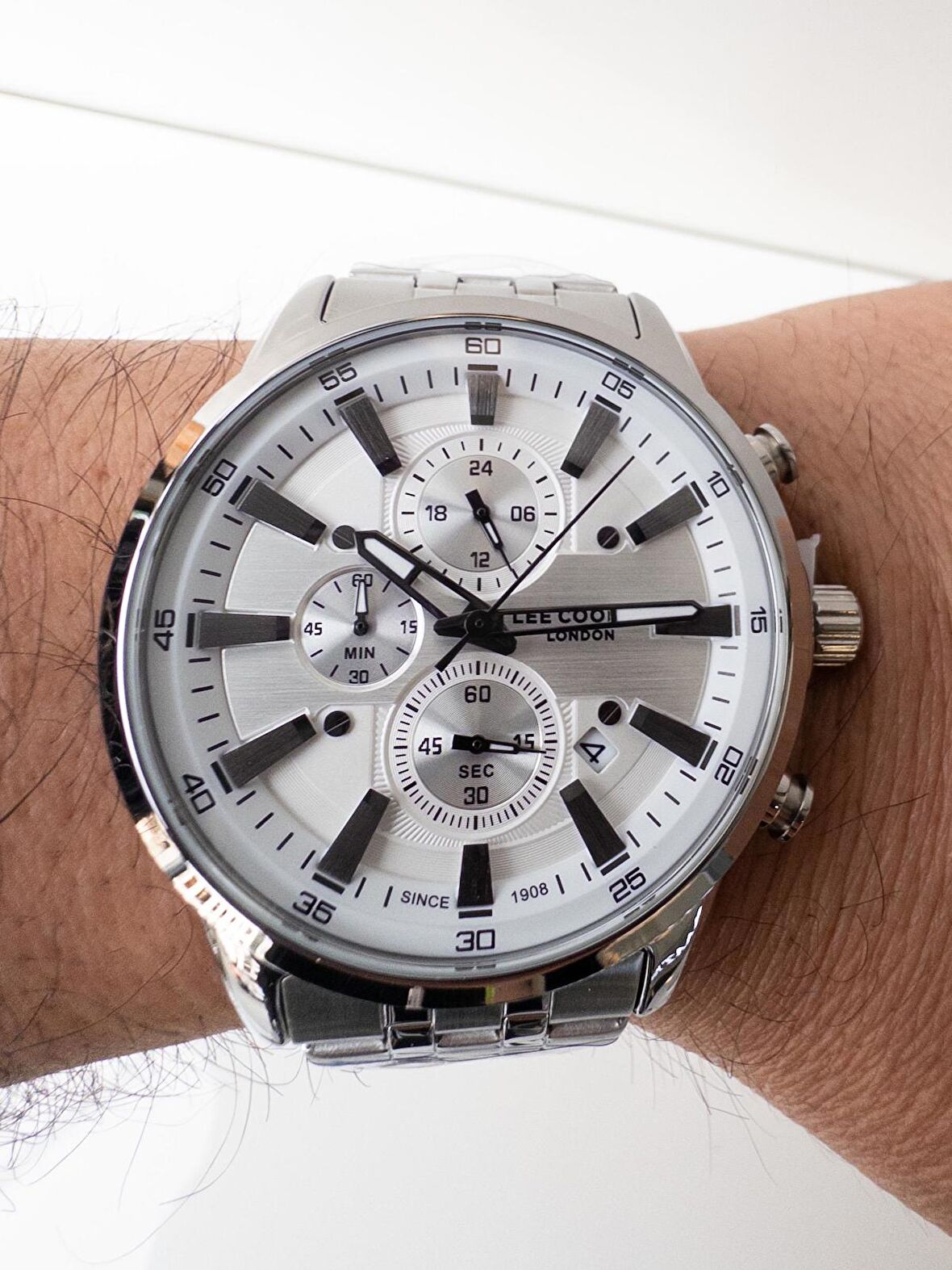 Lee cooper 43 mm dual time çelik erkek kol saati