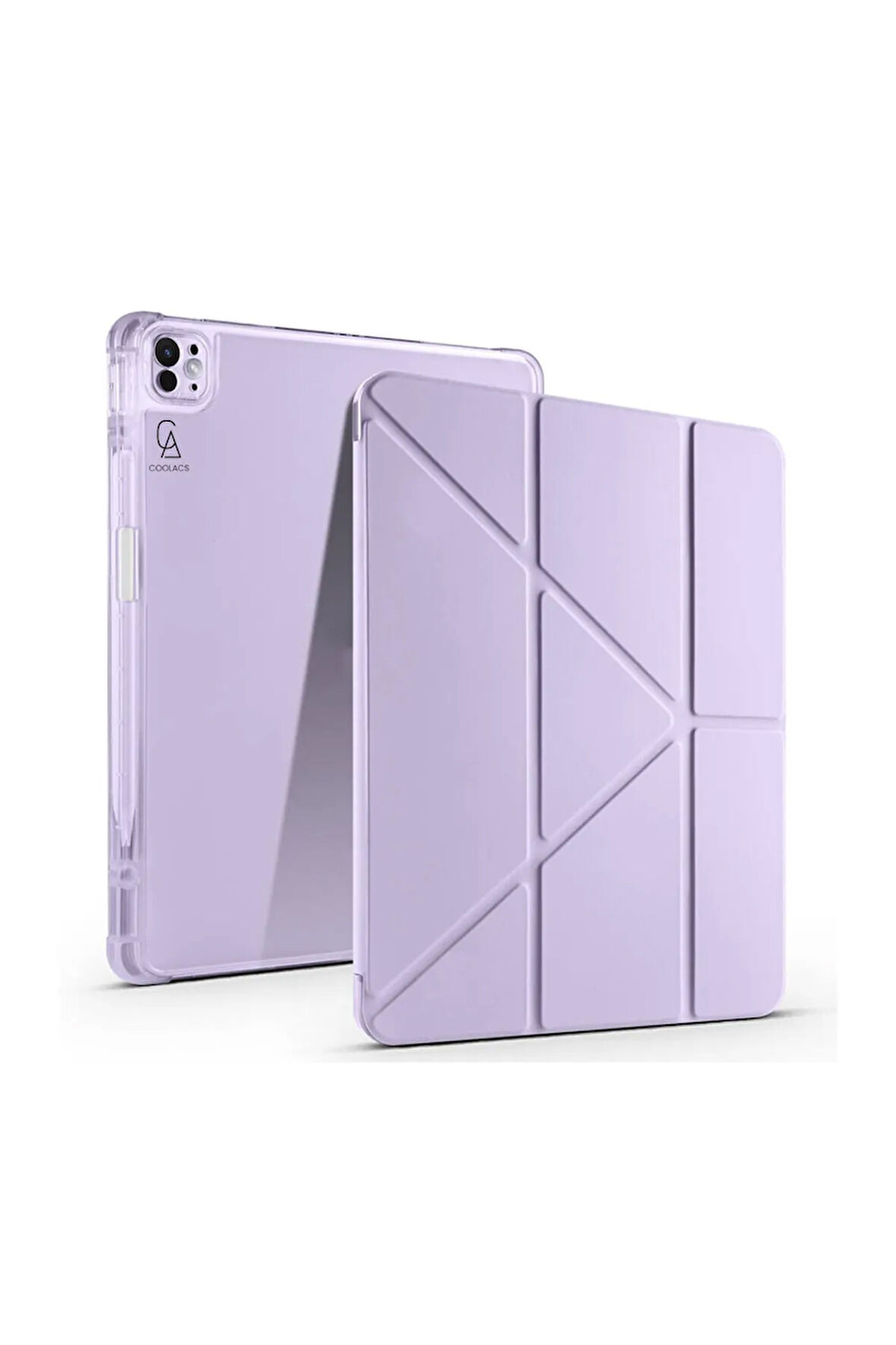 Apple iPad Pro 13 inç 2024 M4 (A2925-A2926) Uyumlu Kılıf 3 Farklı Stand Kalemlikli Tri Folding Tablet Kılıfı