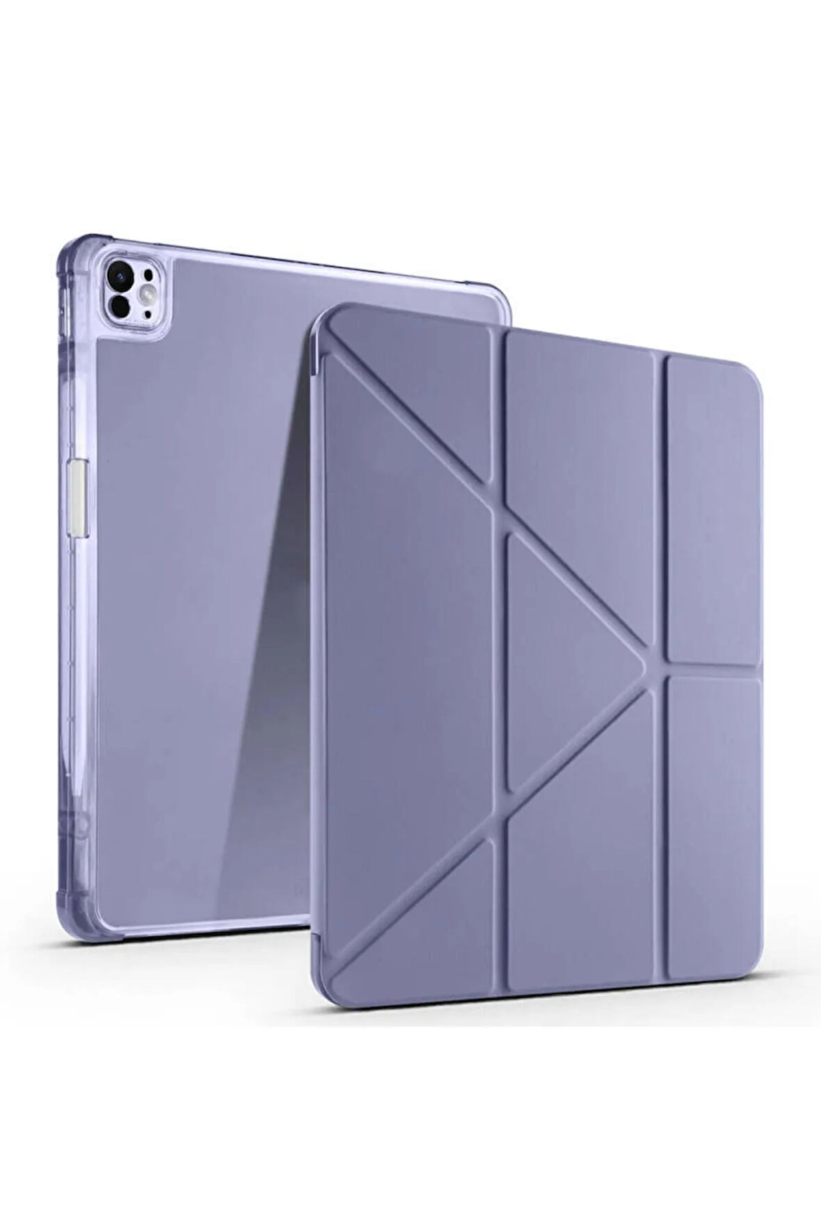 Apple iPad Air 13 Inç 2024 (A2898-A2899) Uyumlu Kılıf 3 Farklı Stand Kalemlikli Tri Folding Tablet Kılıfı